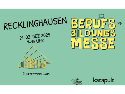 Ein Flyer der Katapultmesse am 02.Dezember.2025 im Ruhrfestspielhaus Recklinghausen