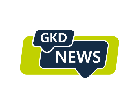 Zwei Sprechblasen mit den Worten "GKD" und "NEWS"