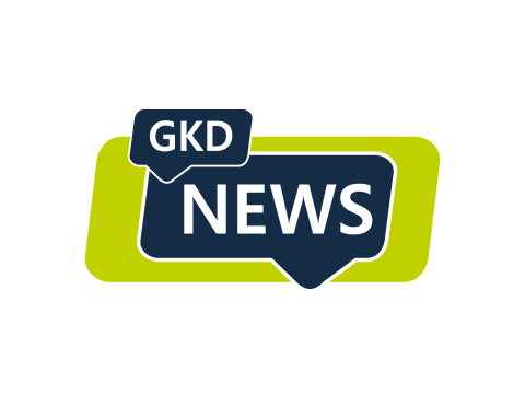 Zwei Sprechblasen mit den Worten "GKD" und "NEWS"